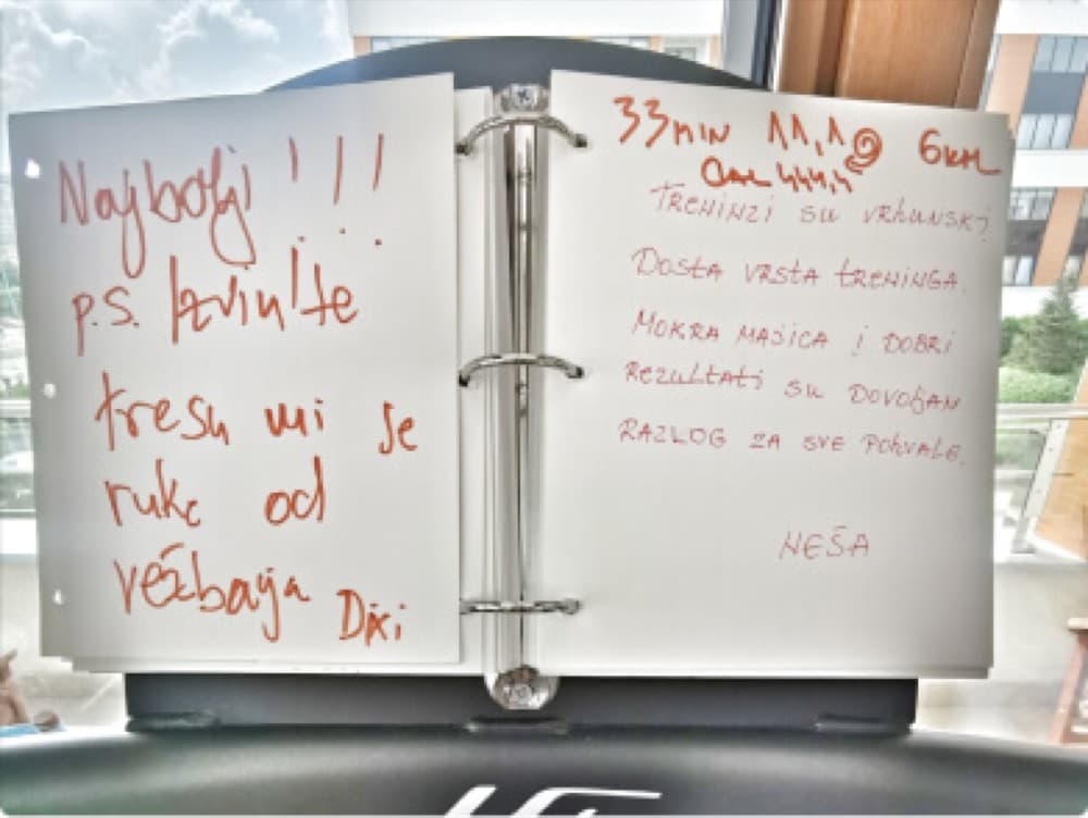 Utisak vežbača iz knjige utisaka 1